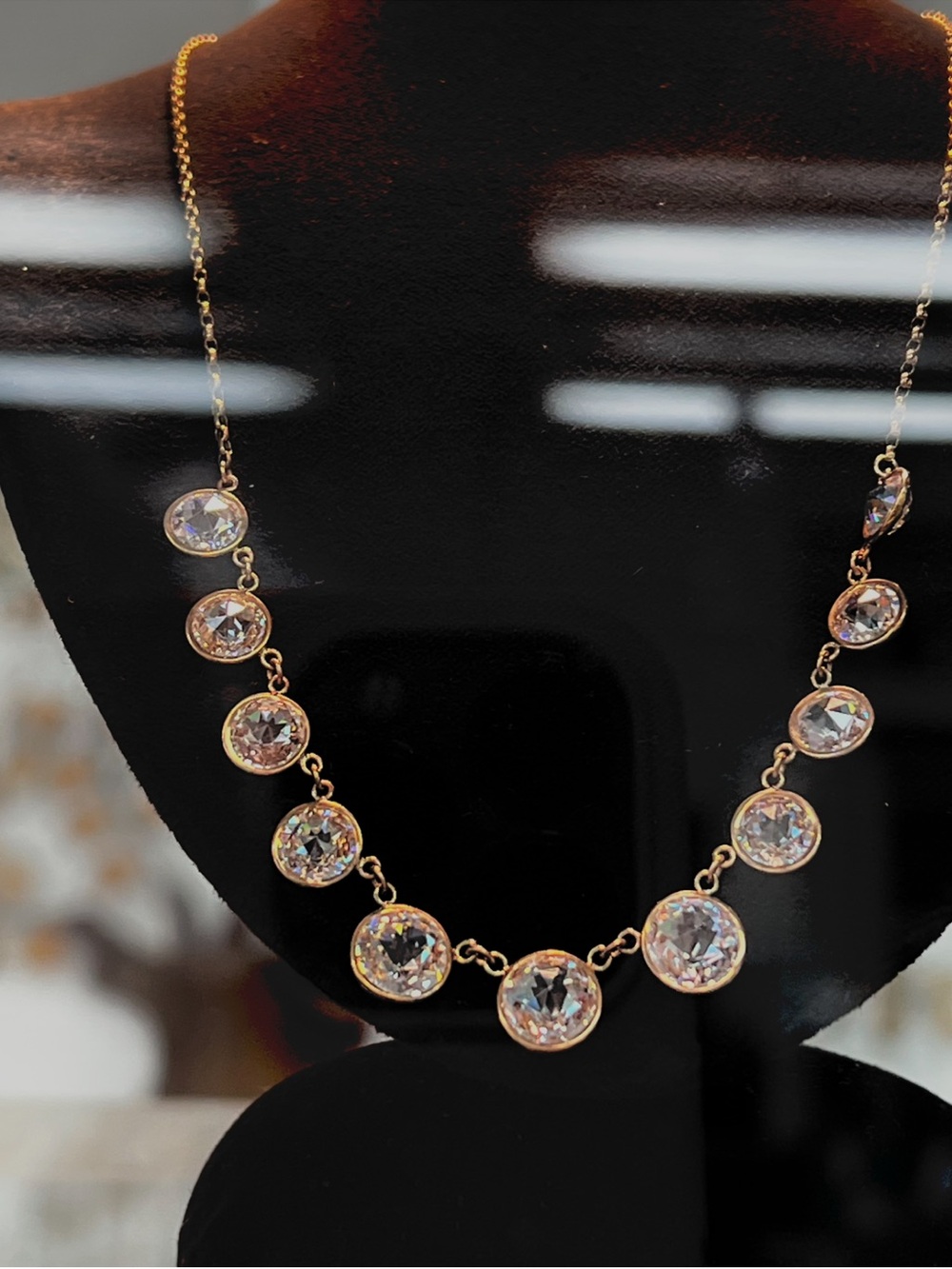 Coolest Vintage 14k yellow gold and cz fringe necklace